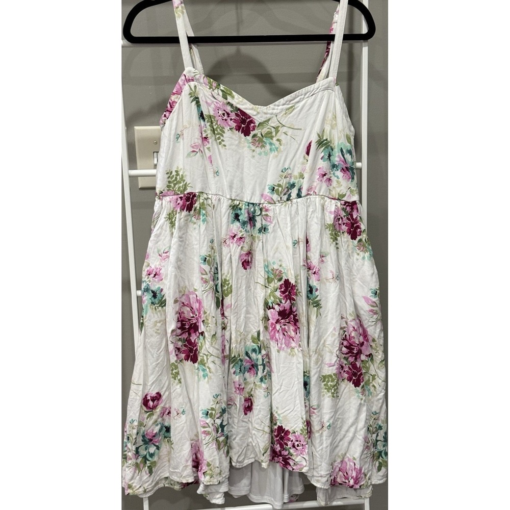 Torrid Floral Smocked Strappy‎ High Low Skater Dress Cottagecore Plus Size 0